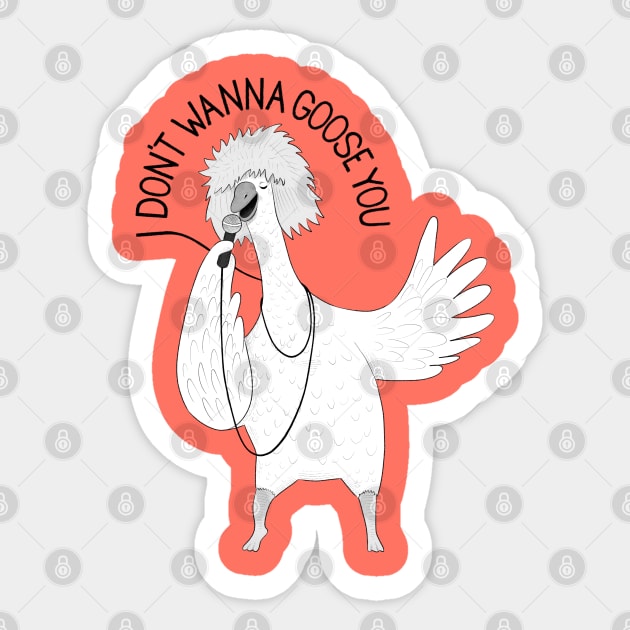 I Don't Wanna Goose You | Animal Karaoke Collection Sticker by DrawingEggen